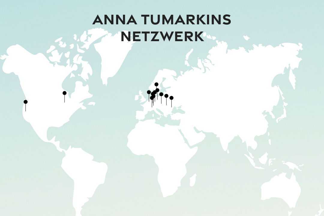 Karte von Anna Tumarkins Netzwerk